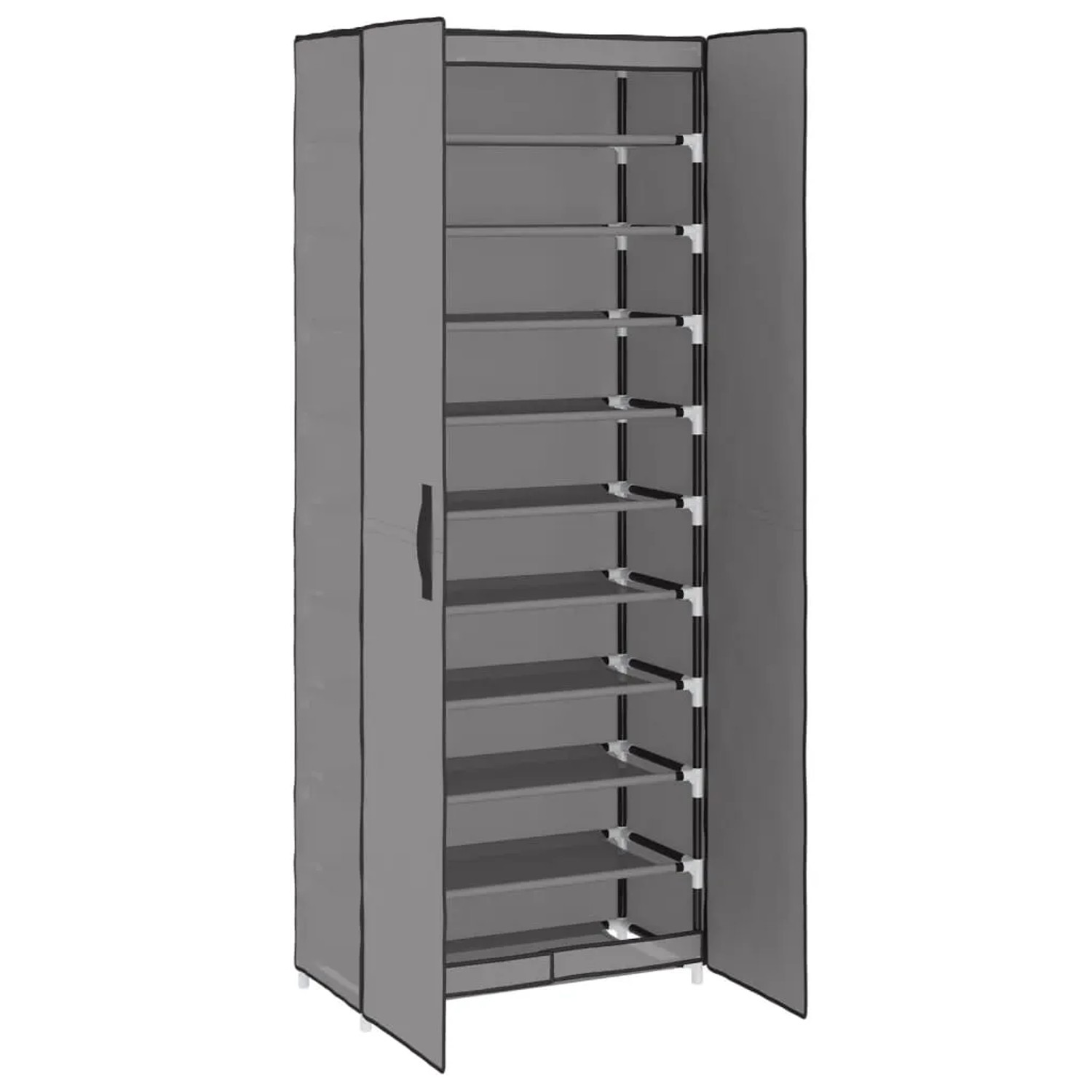 vidaXL Schuhschrank Grau 60x30x166 cm Stoff 337259_4