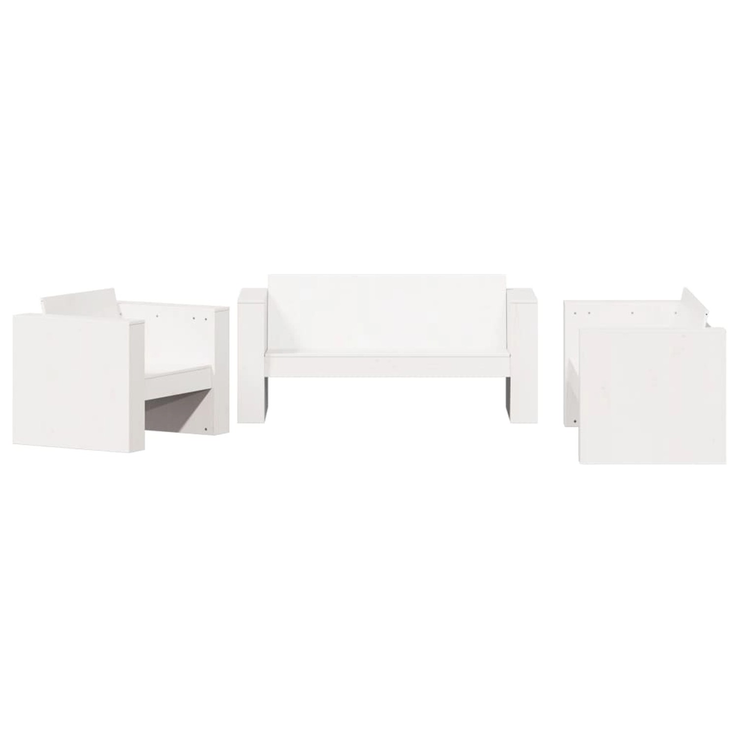 vidaXL 2-Tlg Garten-Lounge-Set Weiß Massivholz Kiefer 3216896 günstig online kaufen