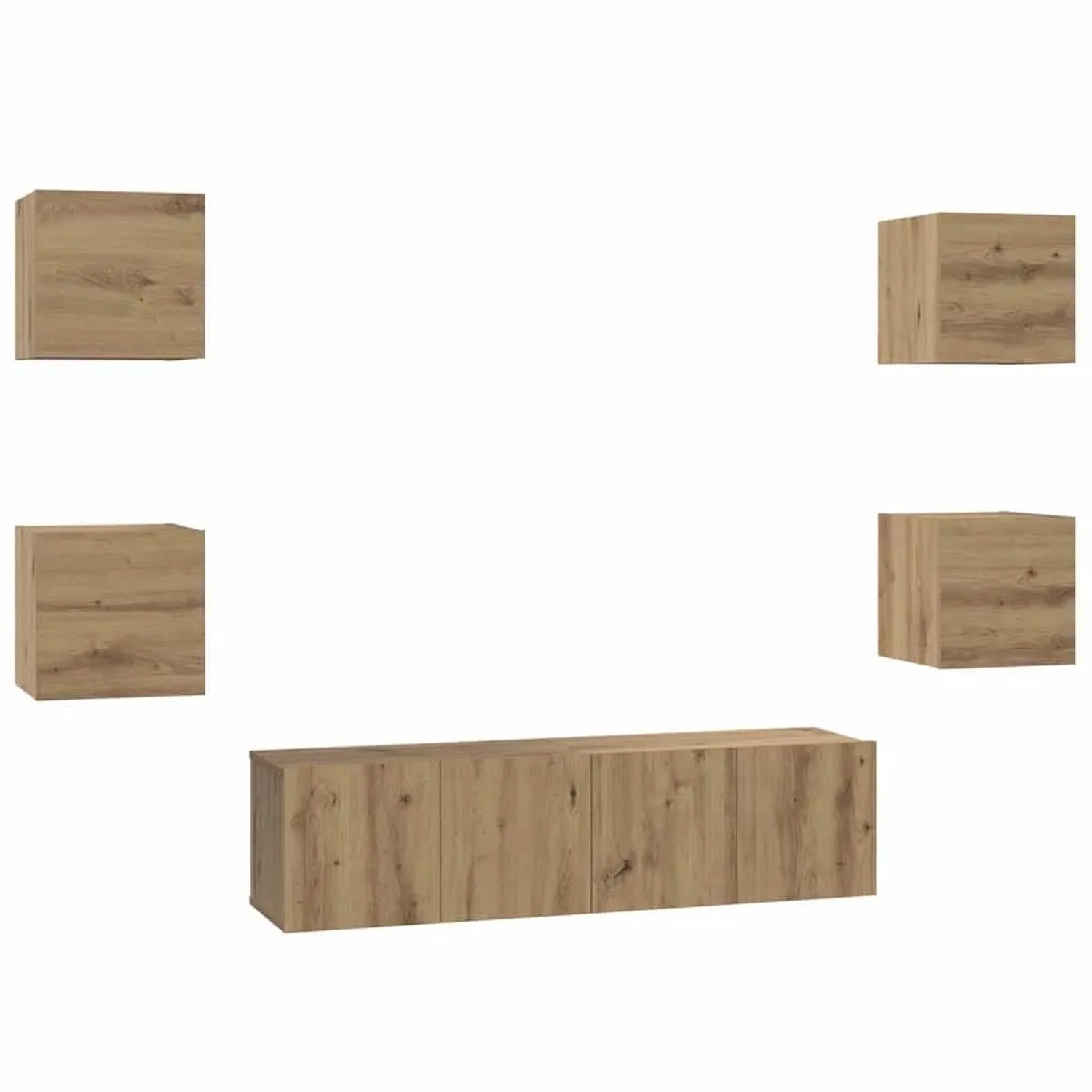 vidaXL TV-Schrankset Wandmontiert 6-Tlg Artisan-Eiche Holzwerkstoff 3393143