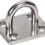 Edelstahl Deckplatte 40x50mm mit Öse zur Befestigung von Seilen und Tauen.