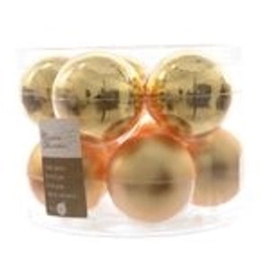 Kaemingk Weihnachtsbaumkugeln Glas  6 cm 10 Stueck Gold Matt Glaenzend