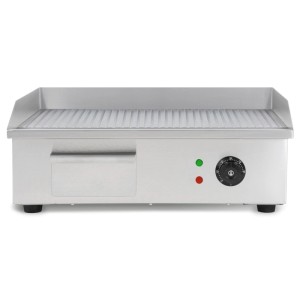 VERTES Elektro Grillplatte 3000 W Plancha Edelstahl Gerillt 55 x 35 cm 50 bis 300 °C