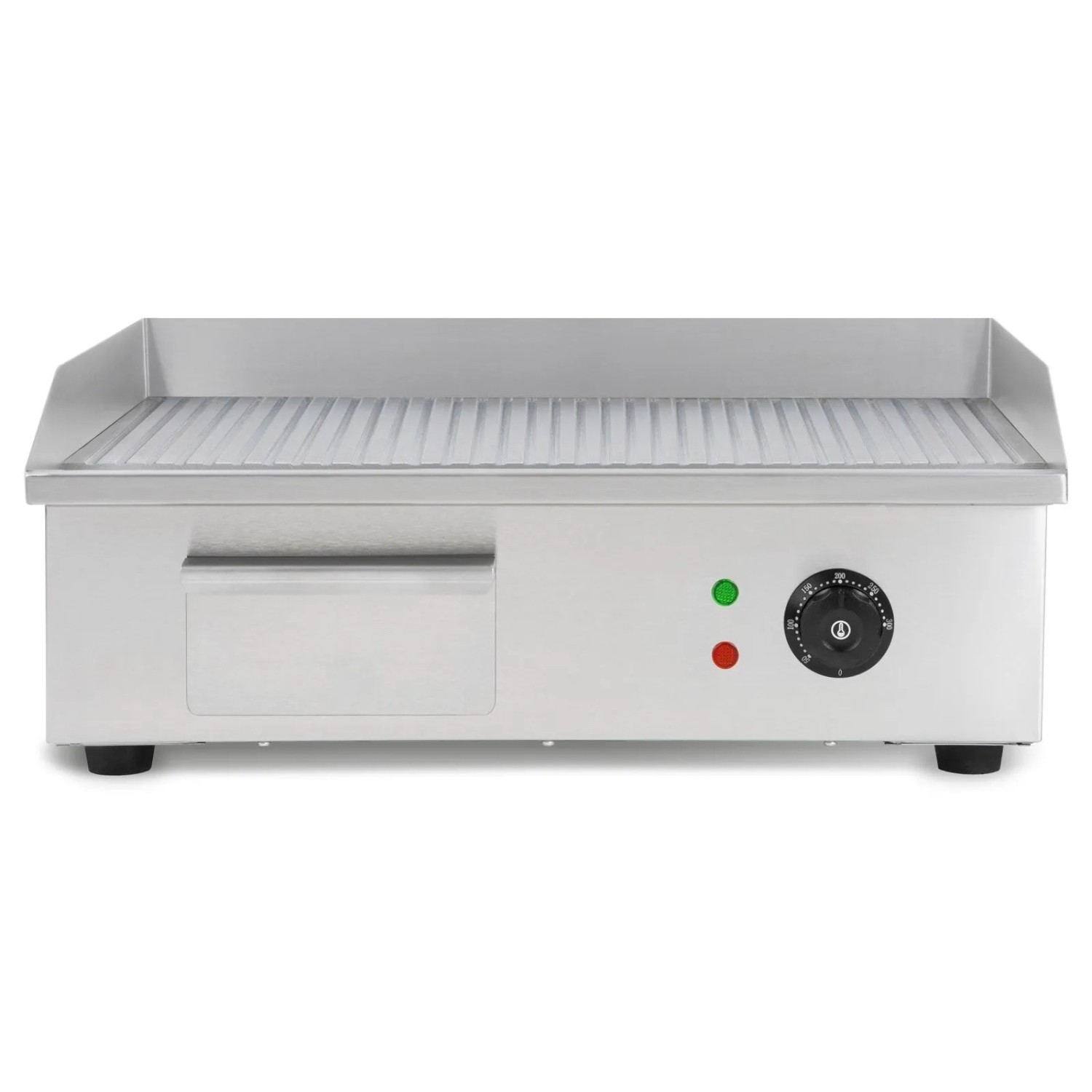 VERTES Elektro Grillplatte 3000 W Plancha Edelstahl Gerillt 55 x 35 cm 50 bis 300 °C_3