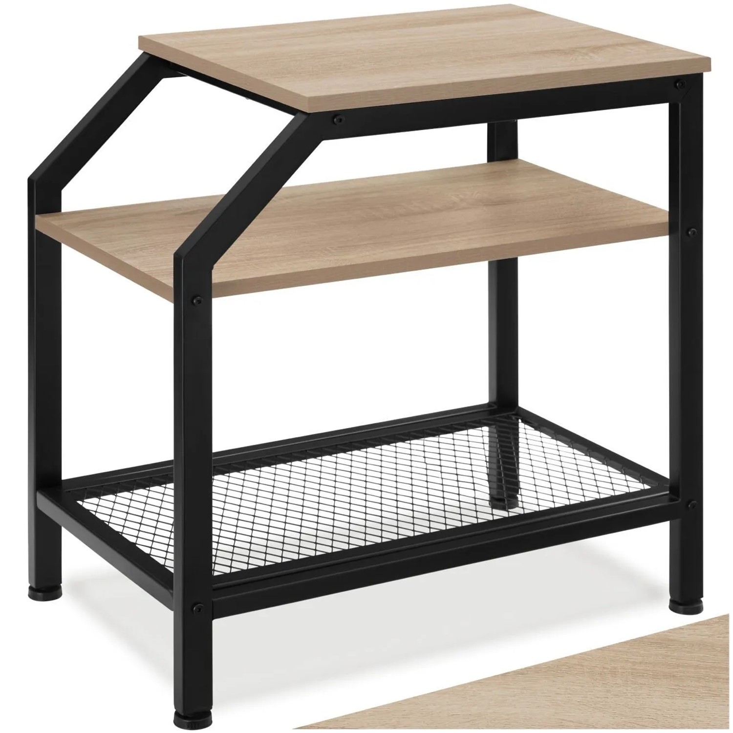 Tectake Beistelltisch Plymouth Industrial Style Holz und Stahl  58 50 x 36 50 x 59 50 cm Industrial Holz Hell  Eiche Sonoma