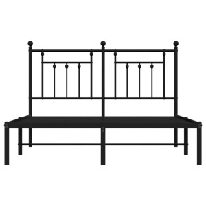 Schwarzes Metall Bettgestell 140x200 cm mit Kopfteil von vidaXL.