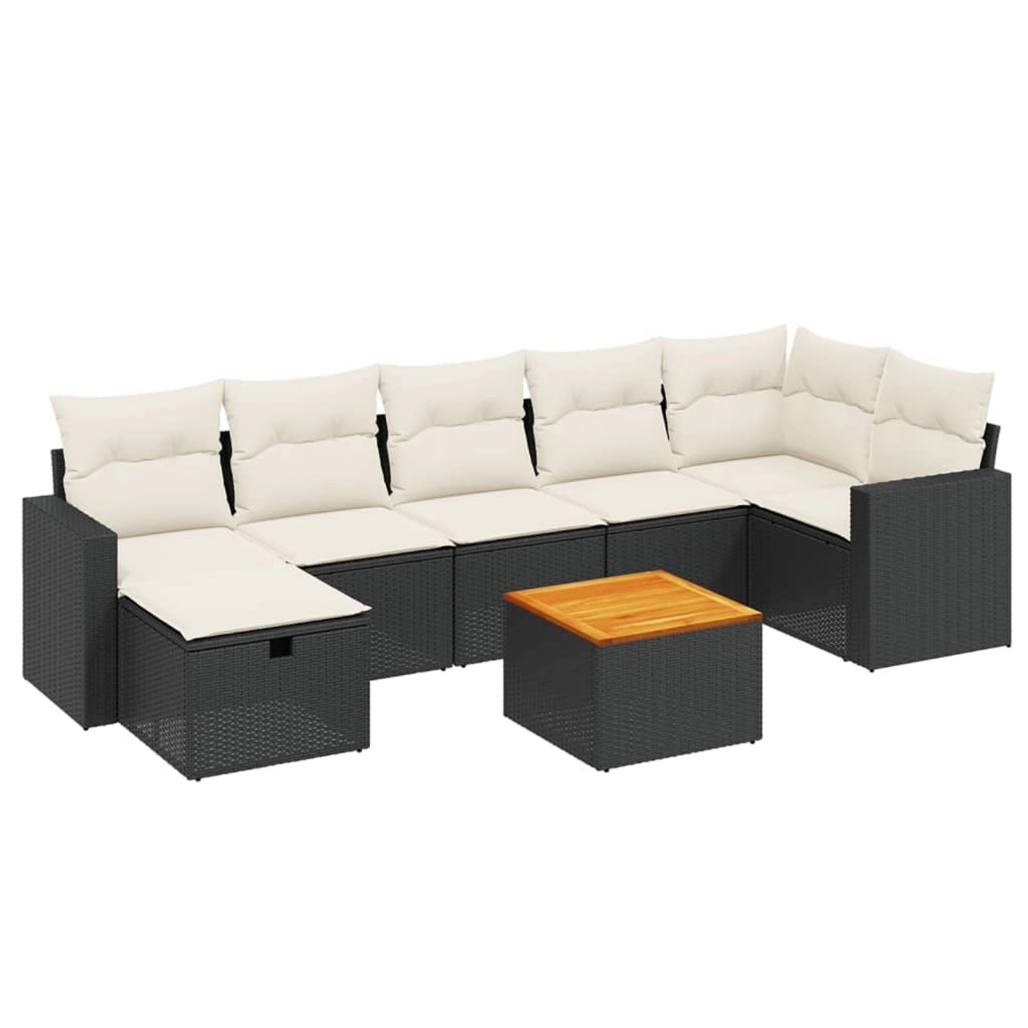 vidaXL 8-tlg Garten-Sofagarnitur mit Kissen Schwarz Poly Rattan Modell 136 günstig online kaufen