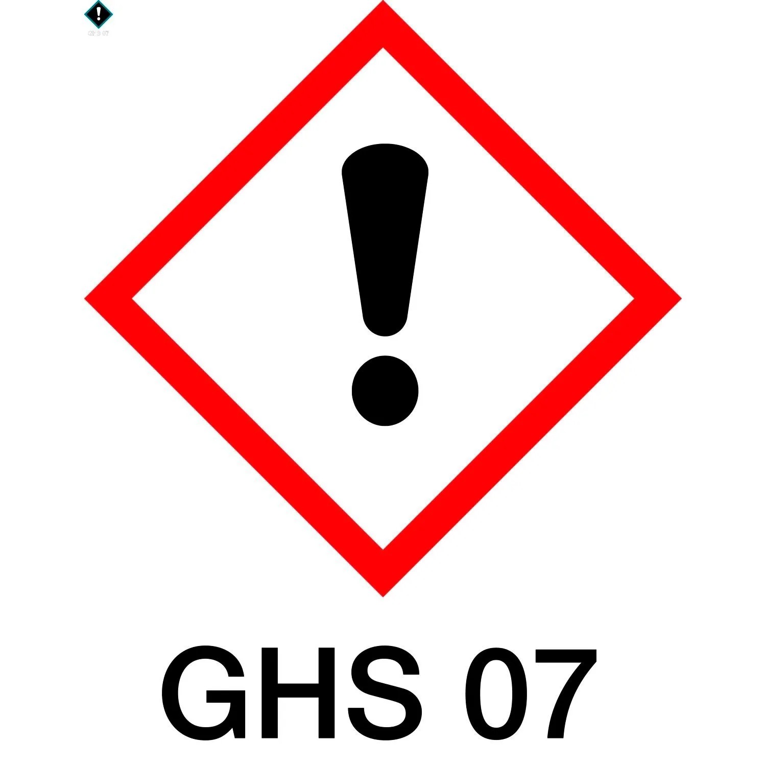 Rotes GHS-Gefahrensymbol GHS 07 mit Ausrufezeichen für STALOC Power Schaum Reiniger.