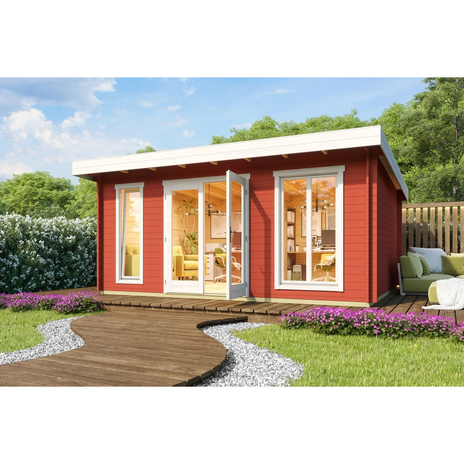 Thumbnail - Lasita Gartenhaus Dorset 3 Schwedenrot 500 cm x 390 cm