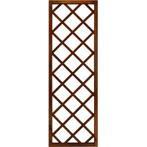 Braun lasiertes Sichtschutzzaun-Element Nancy, 180x60 cm, mit Rautenmuster für Rankpflanzen.