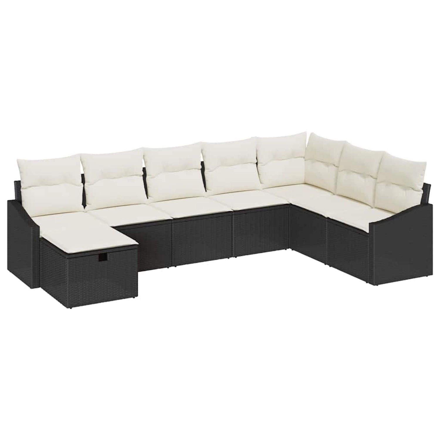 vidaXL Garten-Sofa-Set mit Kissen 8-Tlg Schwarz Poly Rattan 3359326 günstig online kaufen