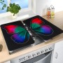 Wenko Herdabdeckplatten Butterfly by Night, 2er Set mit farbigem Schmetterlingsmotiv.