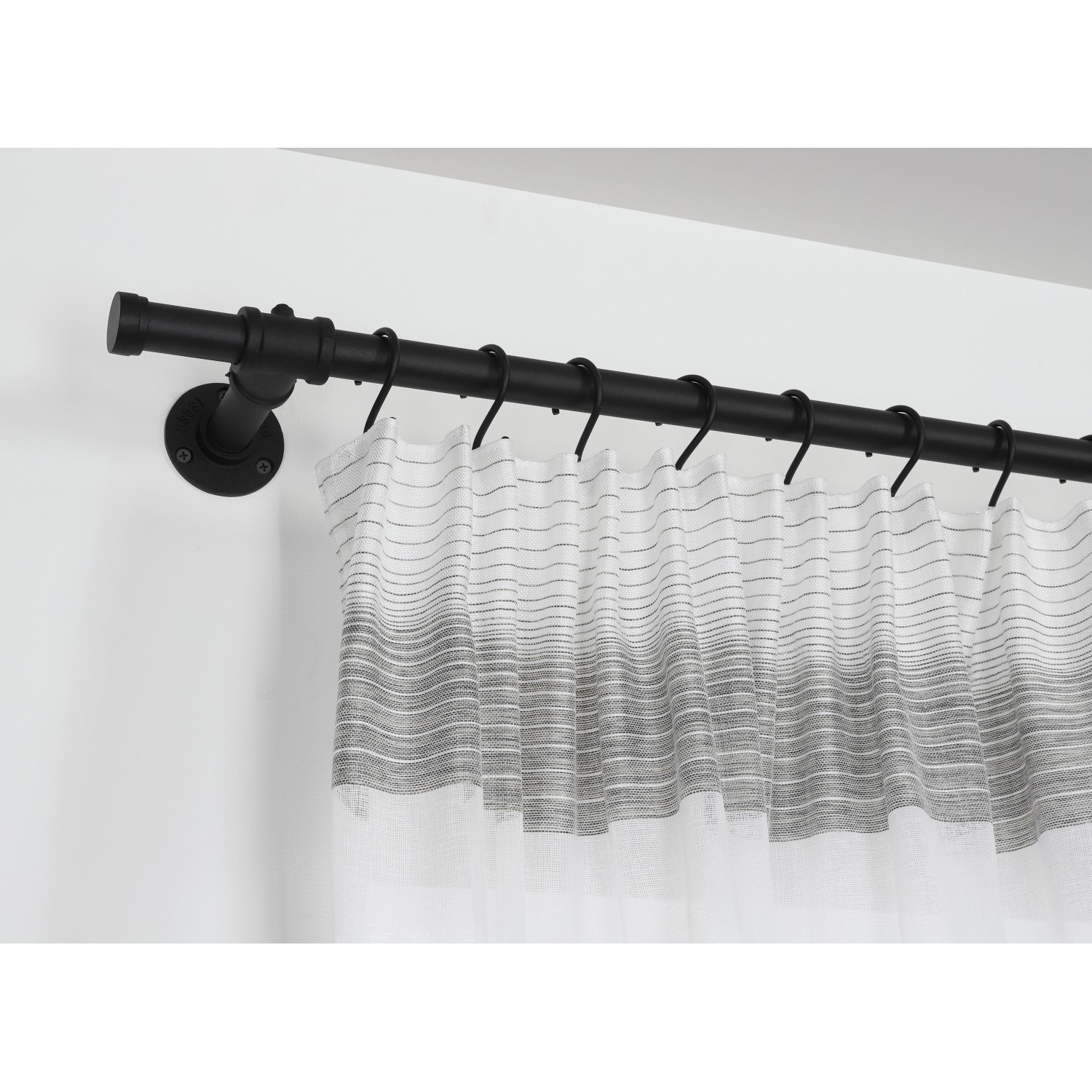 Gardinia Träger Industrial Home, schwarz, 10 cm, für Gardinenstange Ø 25 mm.