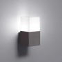 Moderne, anthrazitfarbene Trio LED-Außenwandleuchte Hudson mit warmweißem Licht.