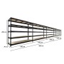 PROREGAL Mega Deal 4x Profi Schwerlastregal Rhino HxBxT 200x240x70cm 5 Spanplatten-Ebenen 8mm Fachlast 450kg Schwarz_3