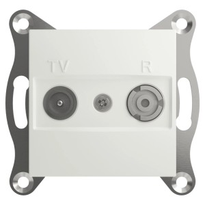 Schneider Electric ASFORA TV-R Enddose 1dB IEC+Buchse UP Weiss EPH3300721D