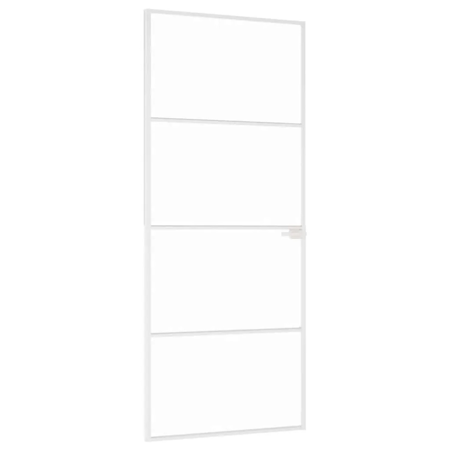 vidaXL Innentür Weiß 83x201,5 cm Hartglas und Aluminium Schlank 153667