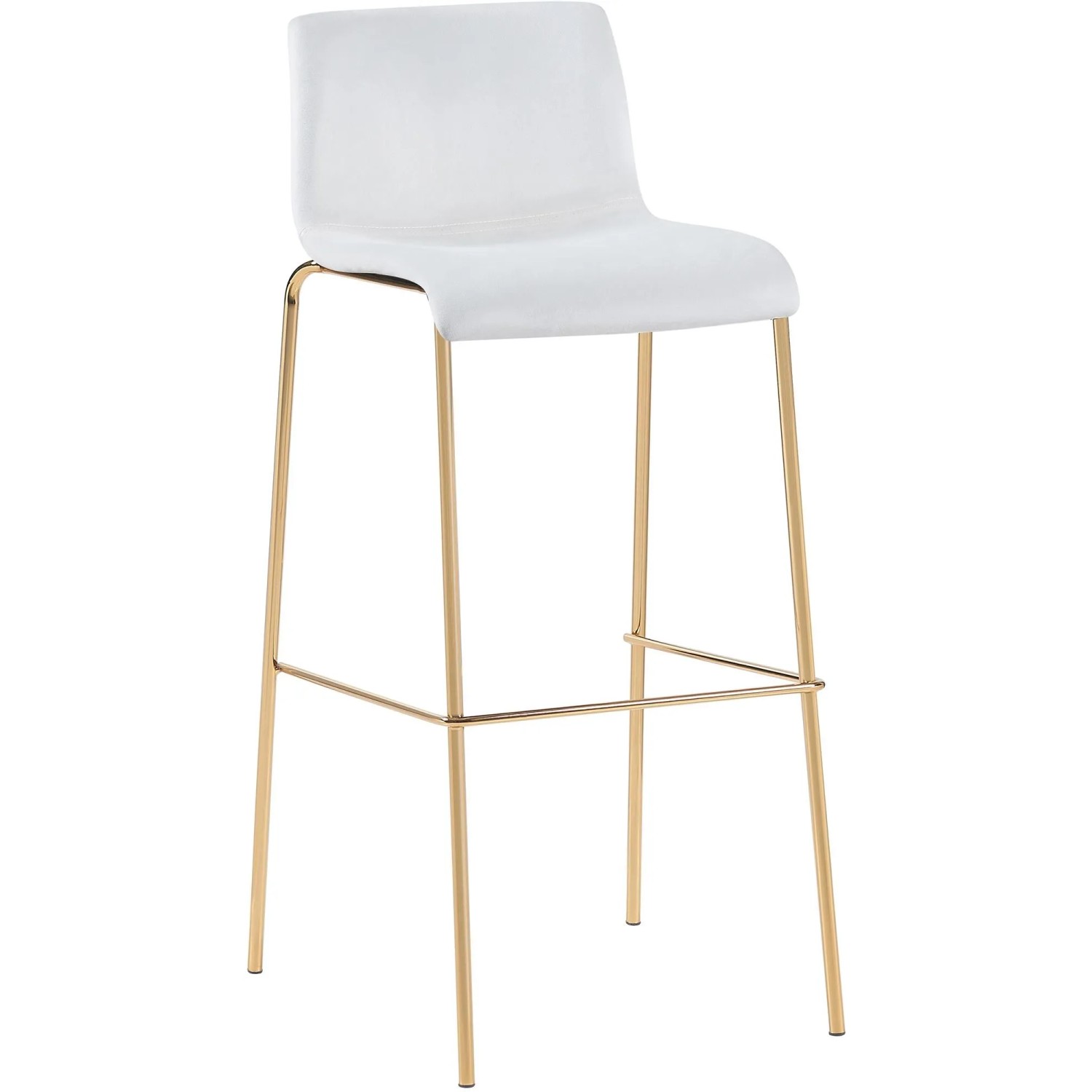 DELUKE Barhocker TENAR Samt Creme 43x48x100cm Gold Barstuhl Mit Lehne Tresenhocker Tresenstuhl