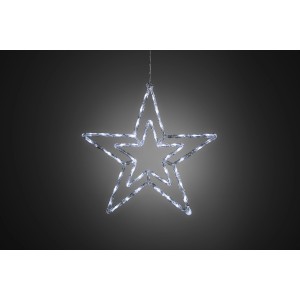 Leuchtender LED-Acryl-Stern für Außen, kaltweiß, Ø 58cm, Weihnachtsdekoration.