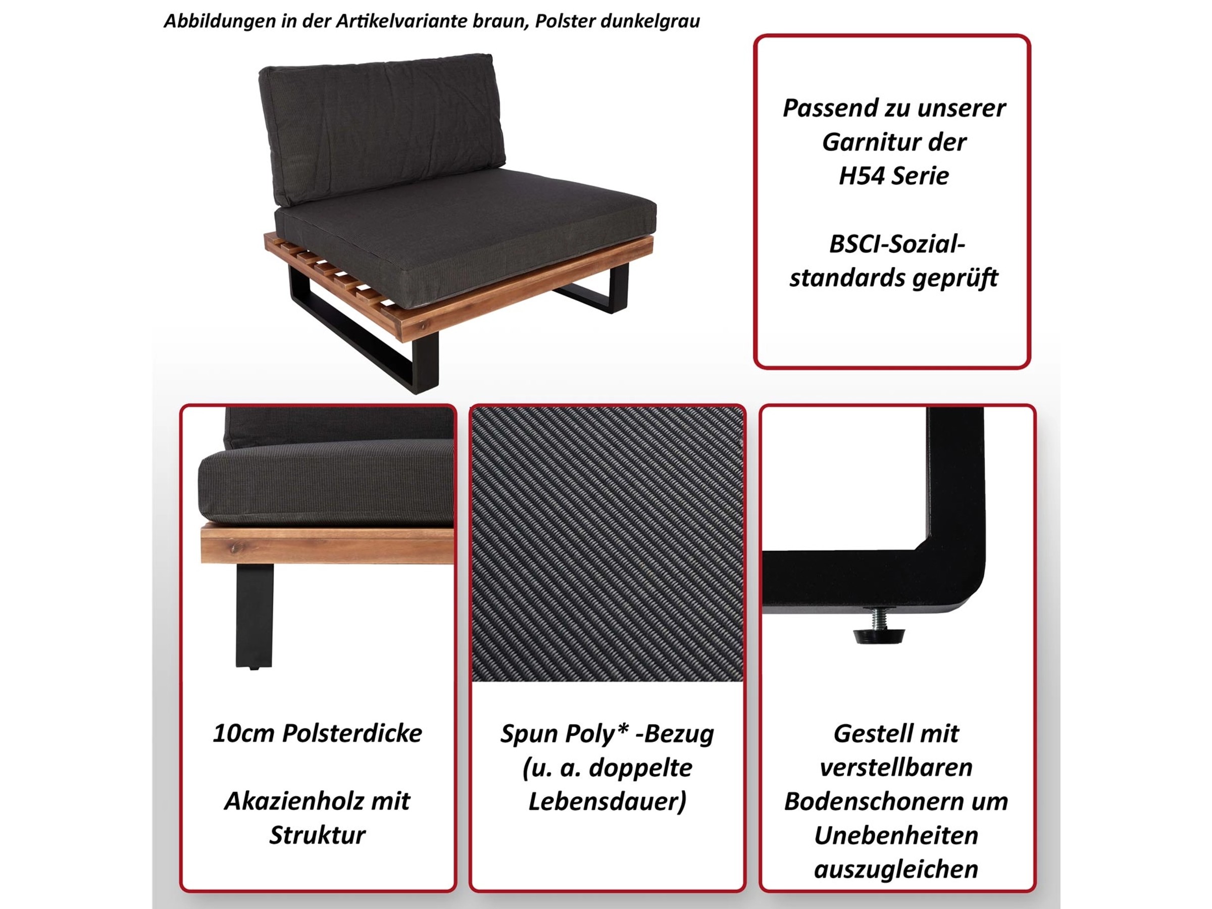 MCW Lounge-Sessel H54 Hellbraun Polster Dunkelgrau kaufen bei OBI