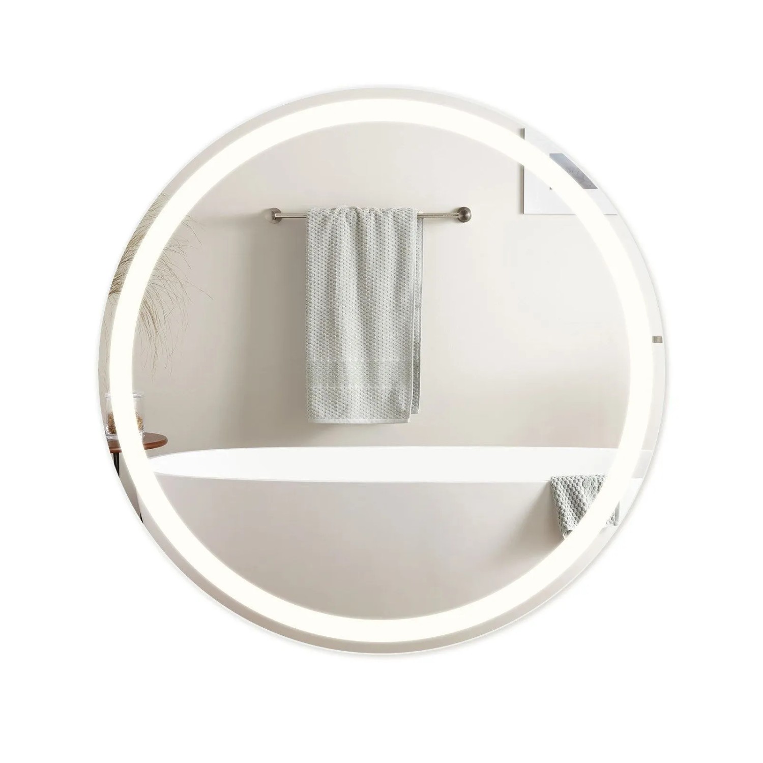 Nettlife Gray II Spiegellampe aus Glas L 80 Silber