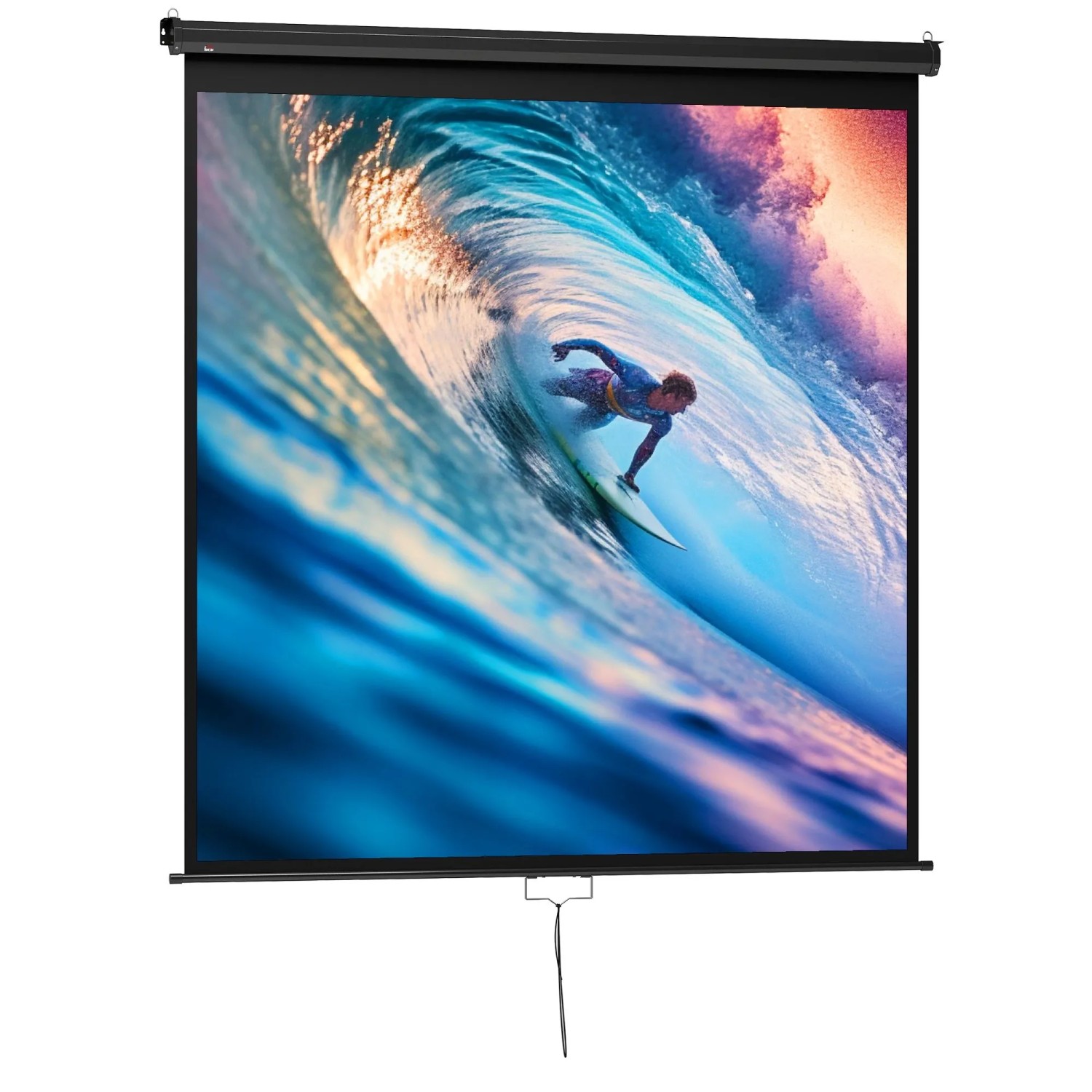 HOMCOM Projection Screen Kunststoff Metall 189L x 7B x 182H cm Schwarz