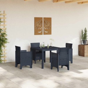 vidaXL Gartentisch Anthrazit 100 x 100 x 73 cm Poly-Rattan 871680
