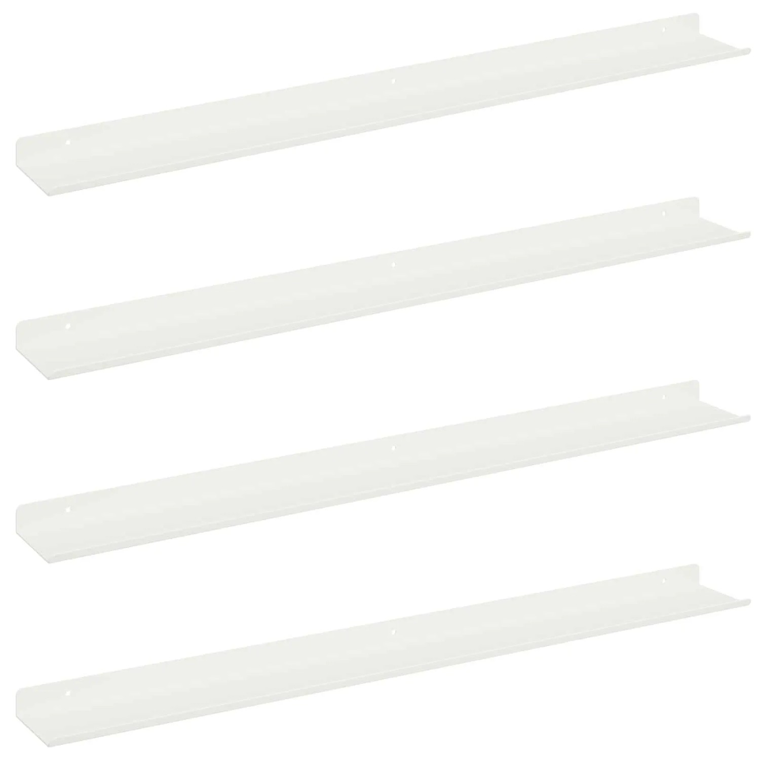vidaXL Schwebendes Regal Wandmontiert 4 Stk Weiß 80 x 9 x 2,5 cm Stahl 8003983