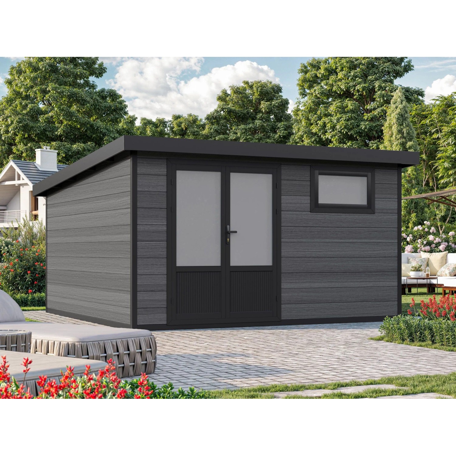 Fjordholz WPC Gartenhaus Modell Style DeLuxe 13,70 m²