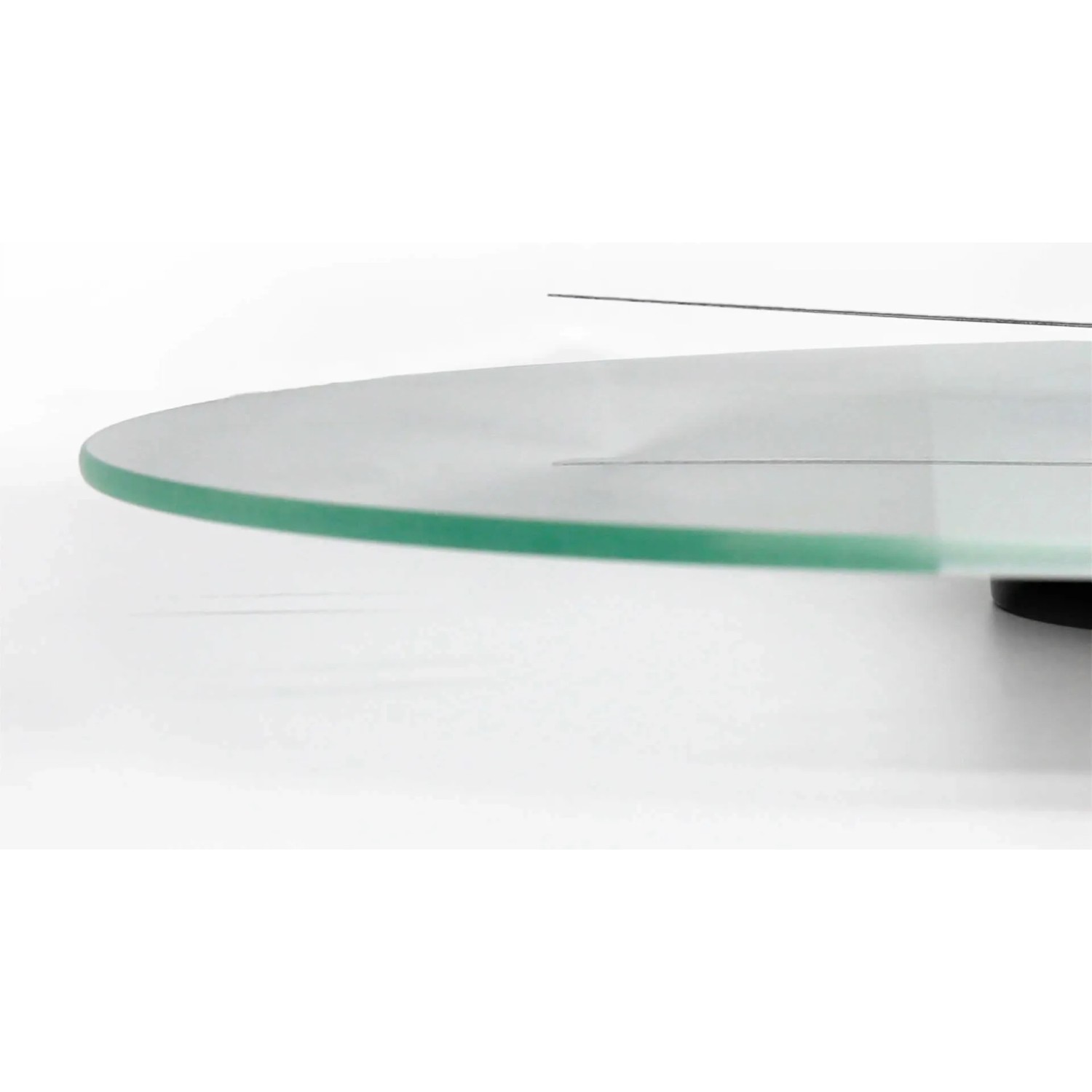 Detailaufnahme der transparenten Wall-Art Wanduhr Weingläser aus Glas, Ø 30 cm.