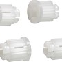 4er-Set Rastbuchsen für Ersatzgriffe, weiße Kunststoff-Ersatzteile für Armaturen.