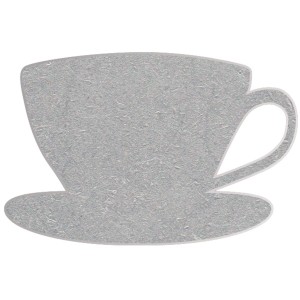 d-c-table Tischdeckenhalter in Form einer Kaffeetasse, silberfarben.