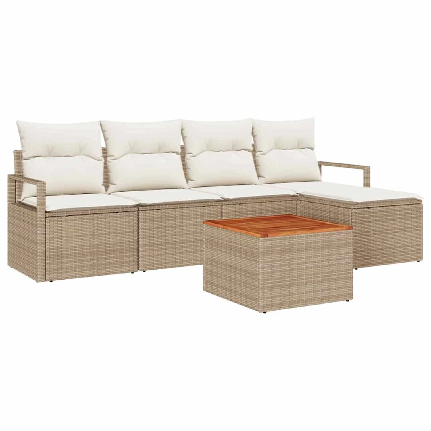vidaXL Garten-Sofa-Set 6-Tlg Beige Weiß 3356363 günstig online kaufen