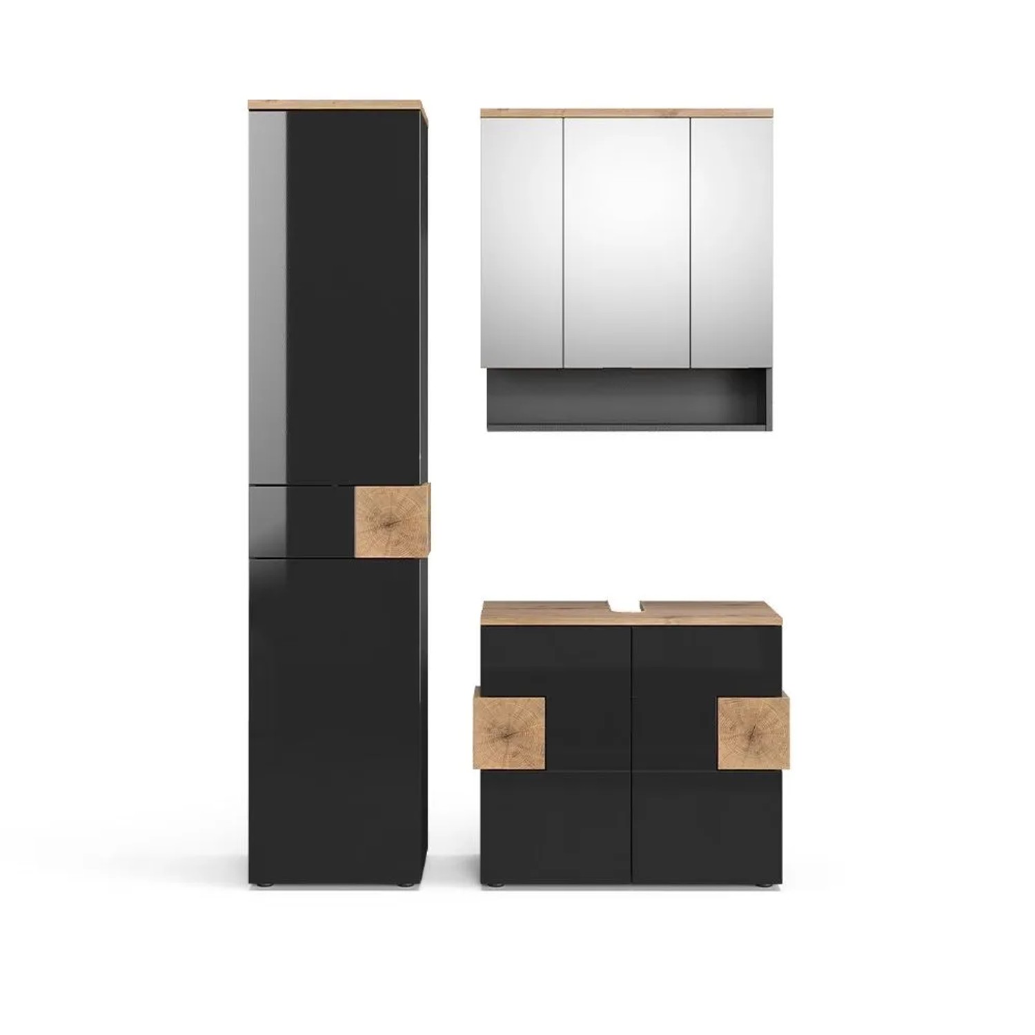 Vicco Badmöbel-Set Eden Anthrazit 75 x 64 3-teilig