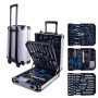 Scheppach Werkzeugkoffer WZT187, 187-teilig, aus Aluminium mit Trolleyfunktion. Umfangreiches Werkzeug-Set für Haushalt & Werkstatt.
