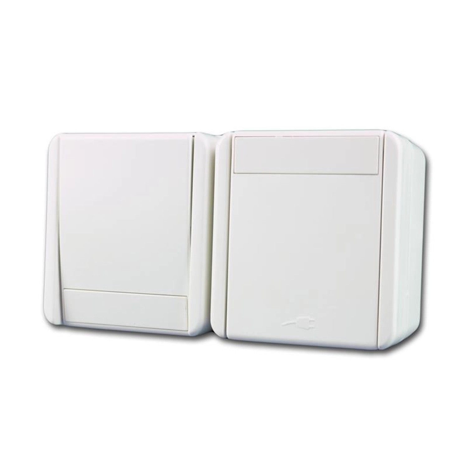 TEM Fontana SteckdoseSchalter Horizontal Weiß 250V16A IP44