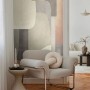 Fototapete Abstrakt Beige Oliv Orange Creme im Wohnraum, modernes Design.