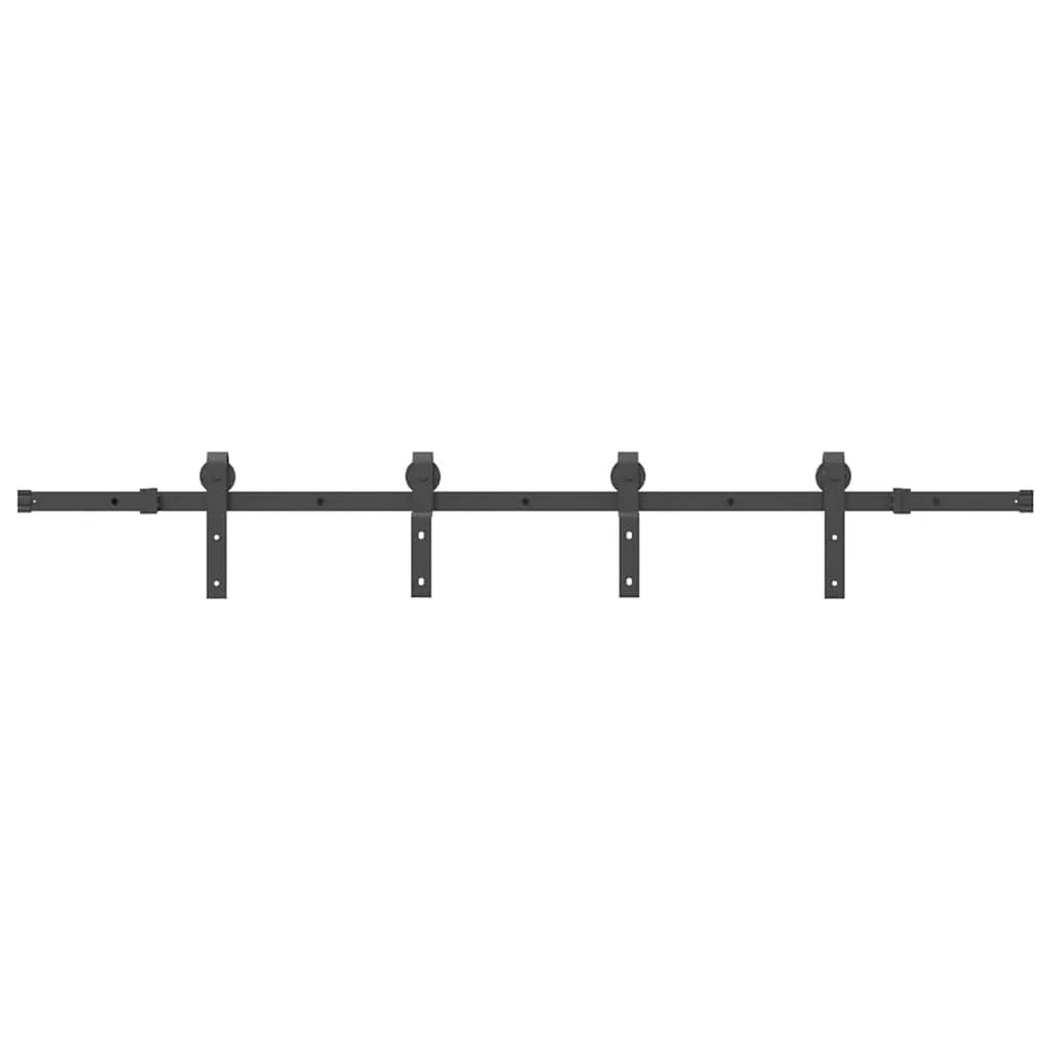 vidaXL Schiebetürbeschlag-Set 200 cm Stahl Schwarz 4009737