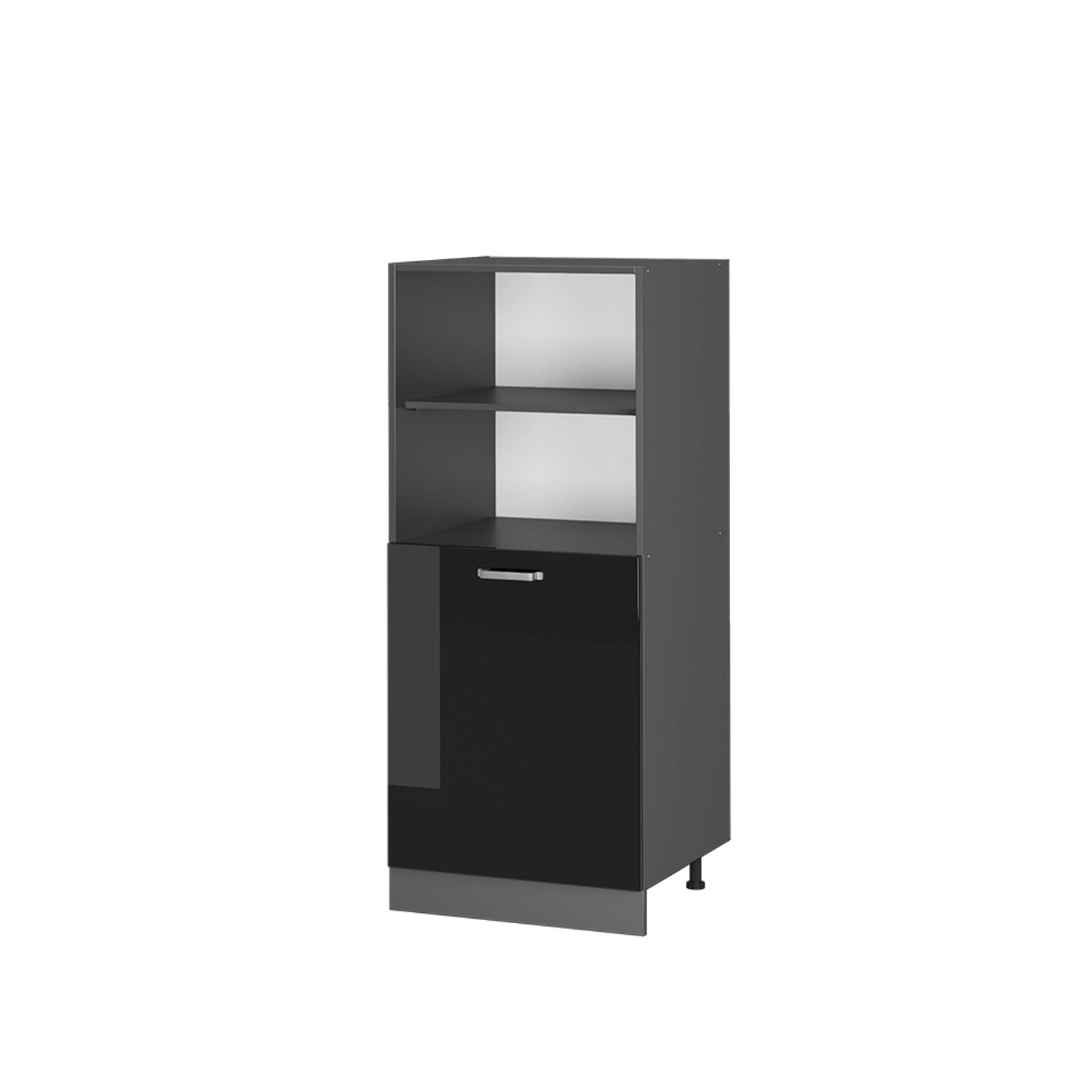 Vicco Herdumbauschrank R-Line Herdschrank Schwarz Hochglanz/Anthrazit 60 cm günstig online kaufen