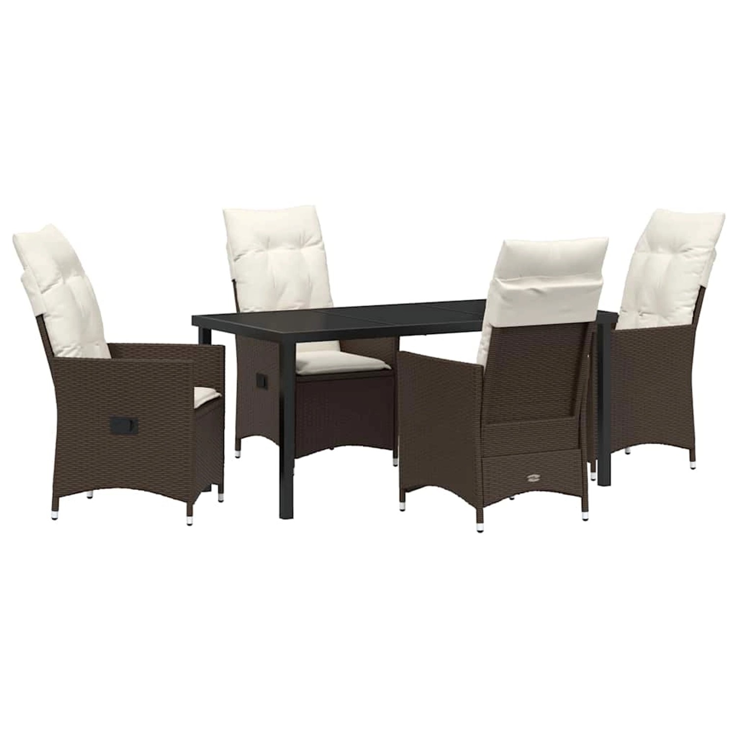 vidaXL Garten Essgruppe mit Kissen 5-Tlg Braun Poly Rattan 3379544 günstig online kaufen