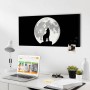 Banjado Magnettafel mit Wolf-Motiv, 78x37cm, schwarz. Wanddekoration für Büro oder Zuhause.