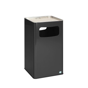 PROREGAL Klassischer Kombiascher Eckig HxBxT 75,5 x 43 x 43 cm Verzinkter Stahl Anthrazit