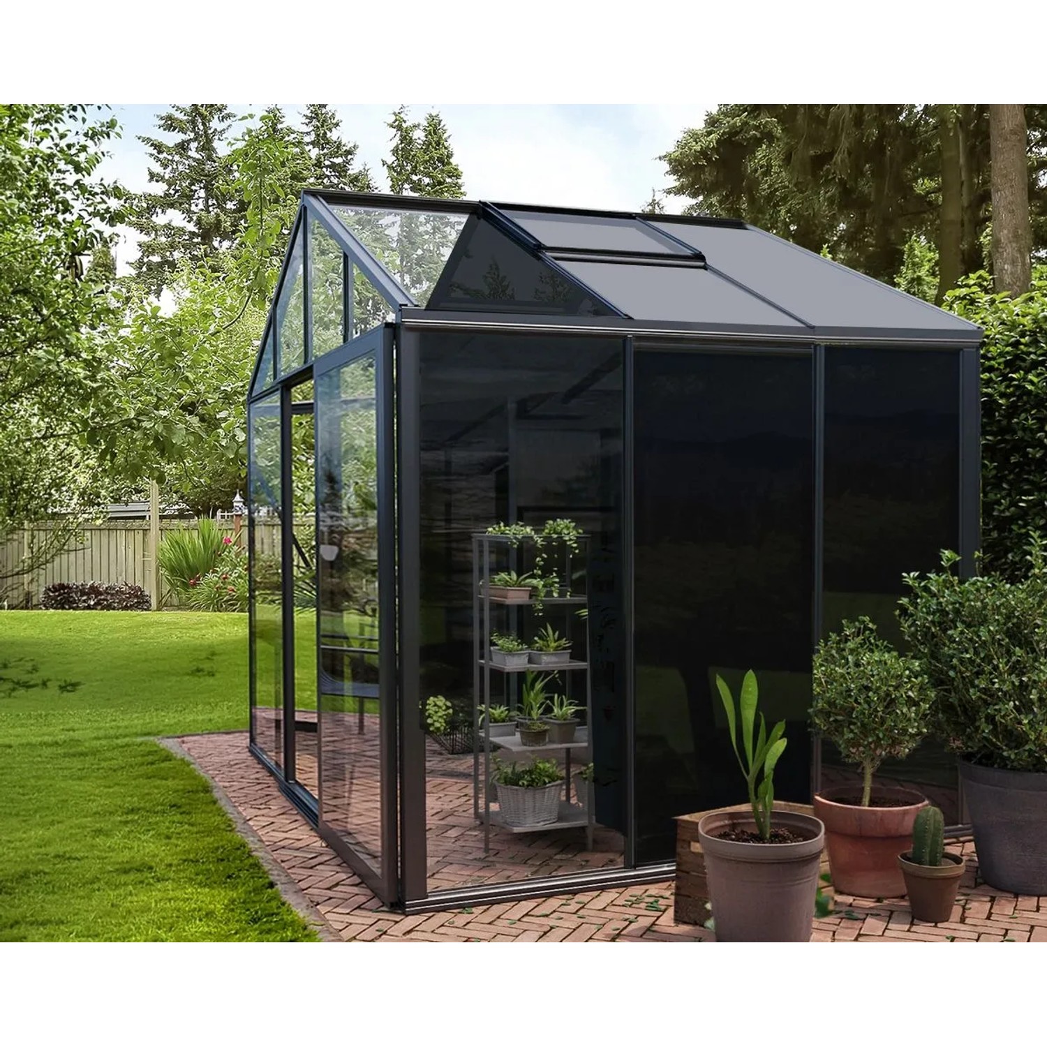 Bloomcabin Premium-Qualität Gewächshaus Klassik mit Mittlerem Integriertem Stauraum GHCMS2