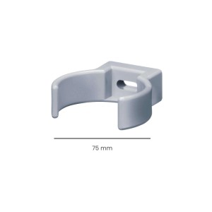 Graue Inefa Rohrschellen Clip DN 75 aus PVC für Fallrohr-Wandmontage, 75 mm Durchmesser.