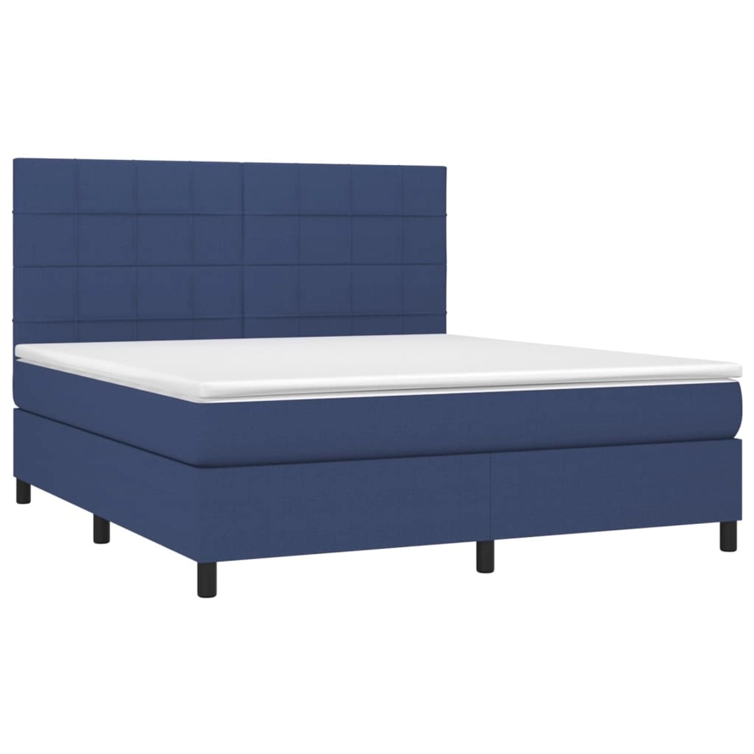 vidaXL Boxspringbett mit Matratze & LED Blau 160x200 cm Stoff 3134891 günstig online kaufen