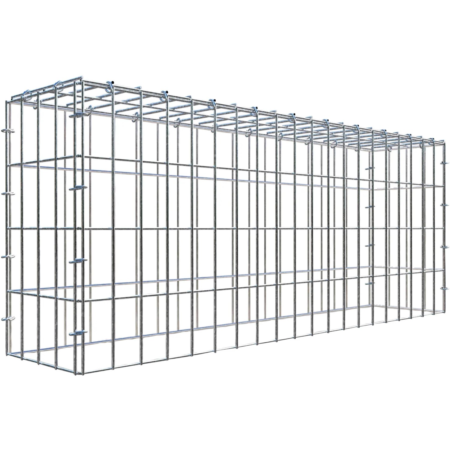 Gabiona C-Ring-Gabione-Anbaukorb Typ 3 40 x 100 x 20 cm Maschenw 5 x 10 cm