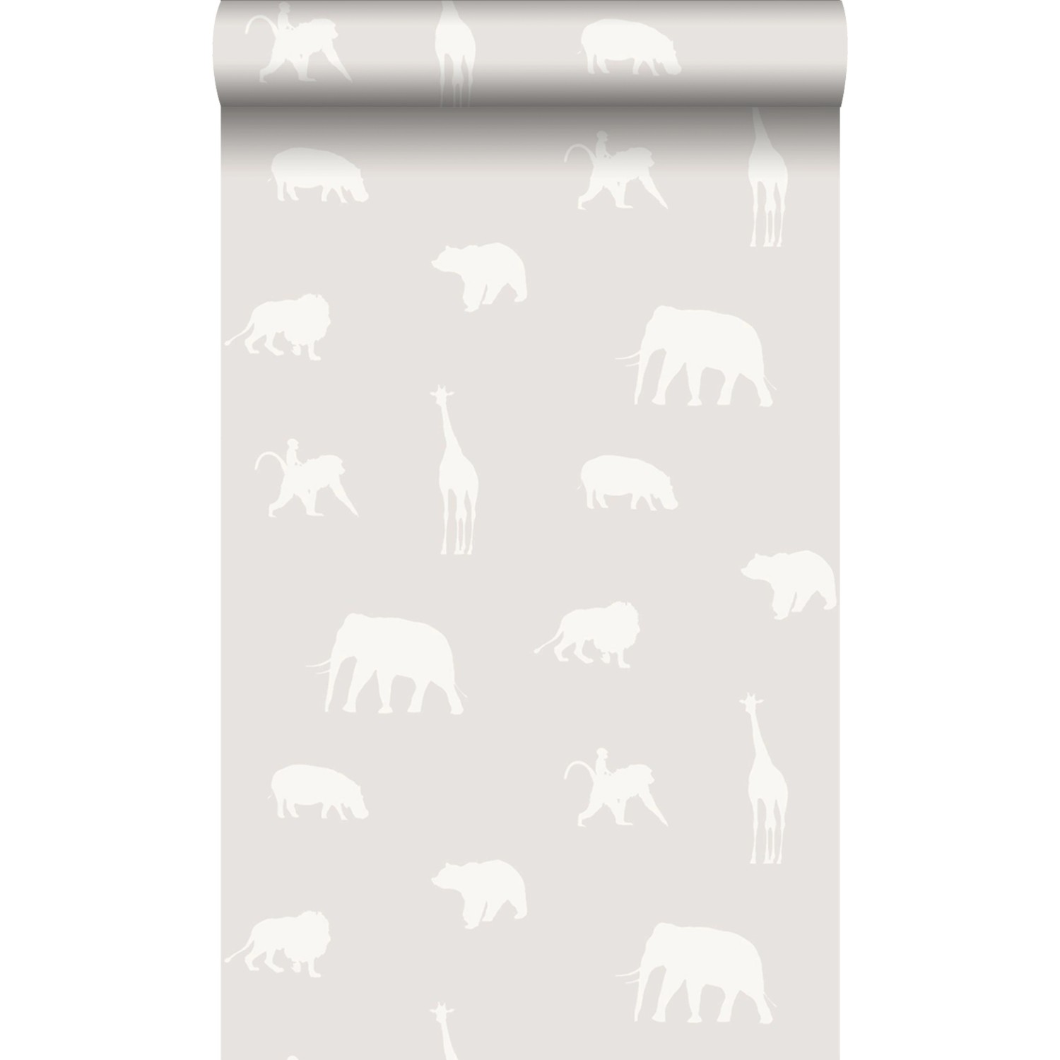 Origin Wallcoverings Tapete Tiere Warmgrau 53 cm x 10.05 m günstig online kaufen