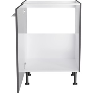 Optifit Spülenunterschrank Ingvar420, 60 cm, Anthrazit Matt, mit offener Staufläche.
