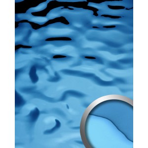 WALLFACE Wandpaneel 27047 OCEAN Ice Blue, Metall-Optik in Blau- und Türkistönen.