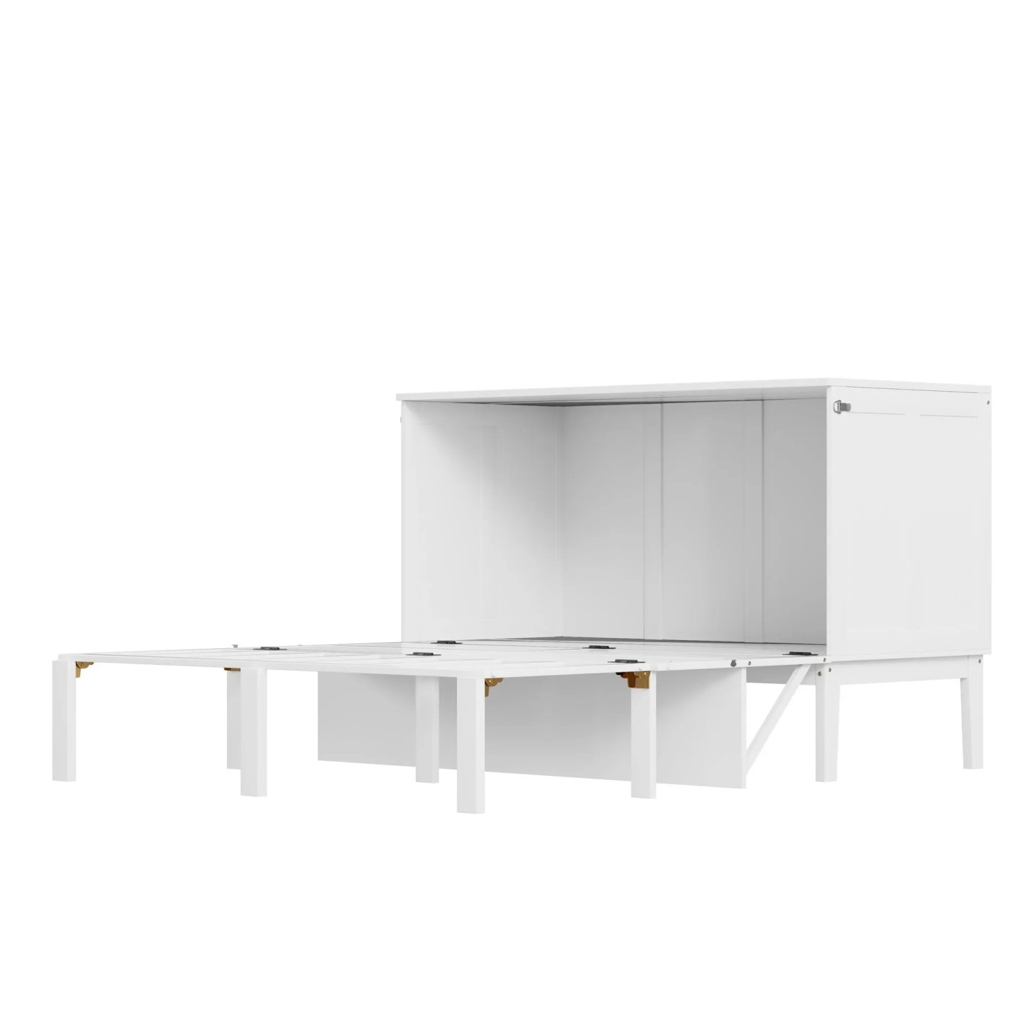 okwish Schrankbett 140x200cm mit Lattenrost Wandbett Schlafzimmer Weiß ohne Matratze_7