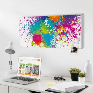 Banjado Magnettafel 78x37cm mit Farbspritzer-Motiv als Wanddekoration.